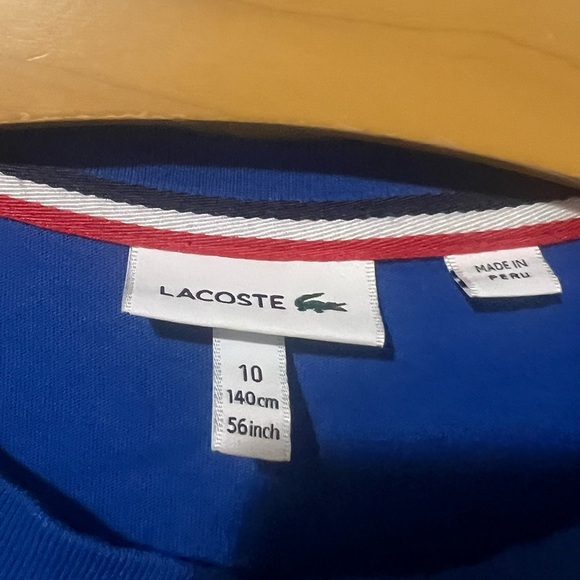 Lacoste Short Sleeve Tee Shirt Size 10 Blue - Picture 3 of 5